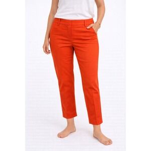 Halogen Dress‎ Pants Womens 0 Petite Orange Red Straight Leg Mid Rise Workwear